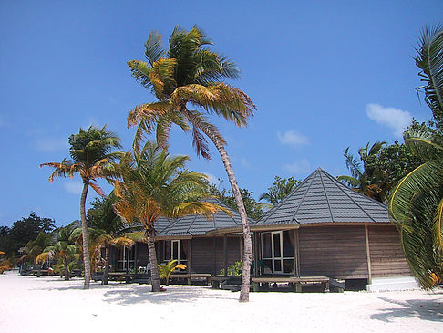 Der weiße Sandstrand der Malediven